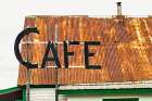 Hope- Alaska- Rustic roof and cafe sign Kitchen Print